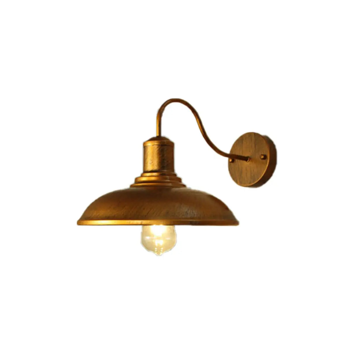 Vintage Curved and Dome Metal Exterior Wall Sconce Image - 5