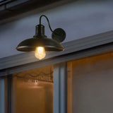 Vintage Curved and Dome Metal Exterior Wall Sconce Image - 8