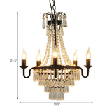Vintage Dining Room Tiered Crystal Empire Candle Chandelier #size