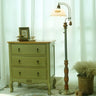 Vintage Dome Glass Shade Blue Metal LED Floor Lamp Image - 3