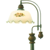 Vintage Dome Glass Shade Blue Metal LED Floor Lamp Image - 7