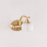 Vintage Dome Glass Shade Gold Metal LED Vanity Light Image - 6