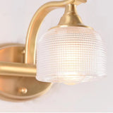 Vintage Dome Glass Shade Gold Metal LED Vanity Light Image - 9