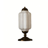 Vintage Elegant Glass Geometric Table Lamp with Brass Base Image - 12