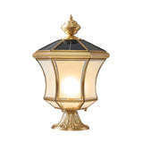 Vintage Elegant Gold Finish Lantern Outdoor Post Lamp Image - 6
