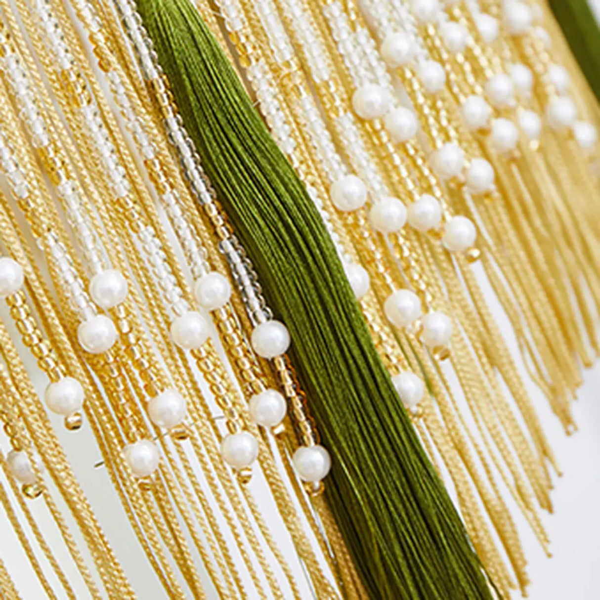 Vintage European Luxury Green Dome Gold Fringe Floor Lamp Image - 7