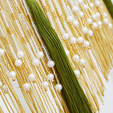 Vintage European Luxury Green Dome Gold Fringe Floor Lamp Image - 7