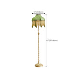 Vintage European Luxury Green Dome Gold Fringe Floor Lamp #size