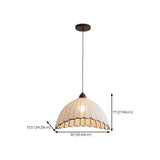 Vintage Fabric Dome Pendant Light Flexible Length Image - 12
