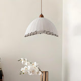 Vintage Fabric Dome Pendant Light Flexible Length Image - 5