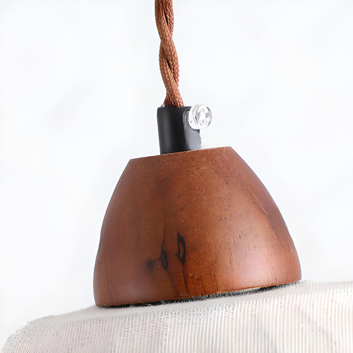 Vintage Fabric Dome Pendant Light Flexible Length Image - 7