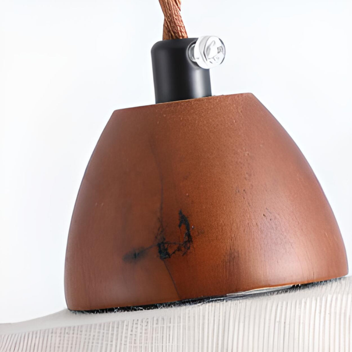 Vintage Fabric Dome Pendant Light Flexible Length Image - 8