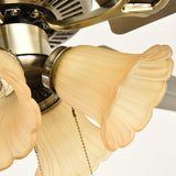 Vintage Floral 5 Blade Bronze Ceiling Fan with Light Image - 4