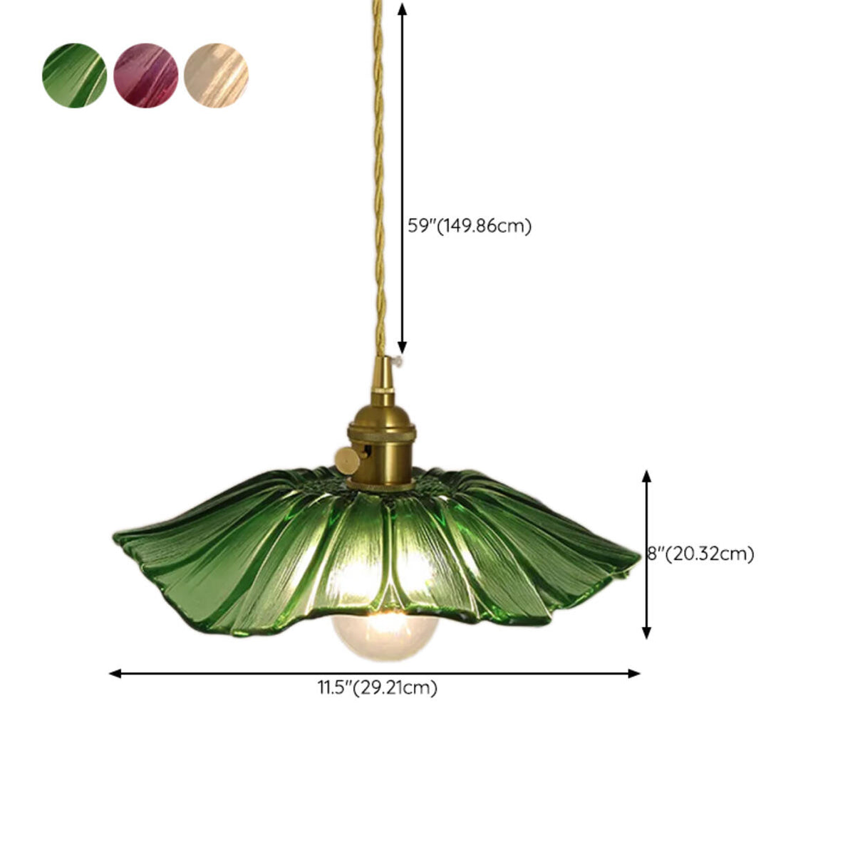 Vintage Floral Art Glass Round Pendant Light Set  Image - 19