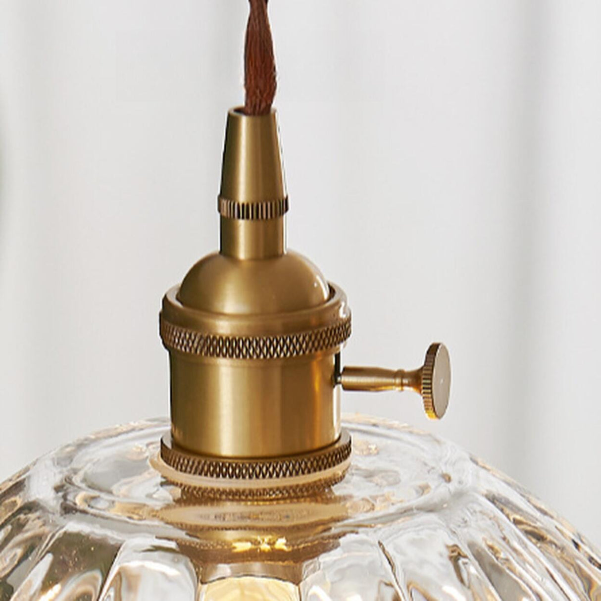 Vintage Floral Art Glass Round Pendant Light Set  Image - 5