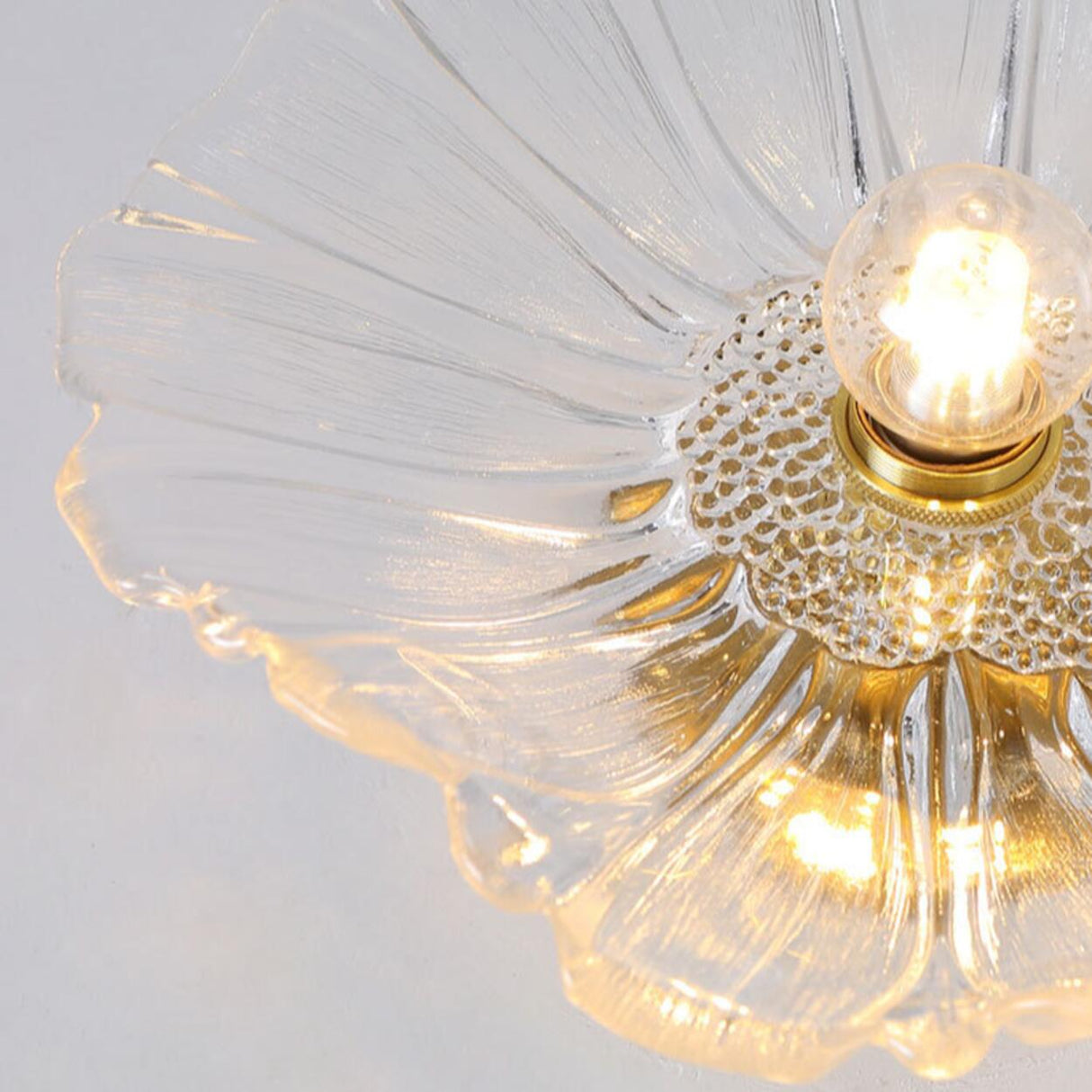 Vintage Floral Art Glass Round Pendant Light Set  Image - 8