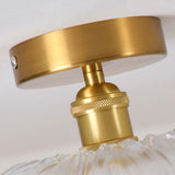 Vintage Floral Art Glass Round Pendant Light Set  Image - 9