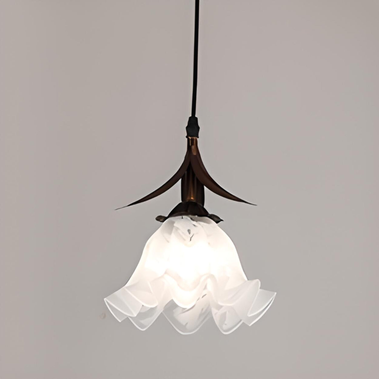Vintage Floral Glass Kitchen Island Pendant Lights Image - 7