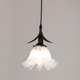 Vintage Floral Glass Kitchen Island Pendant Lights Image - 7