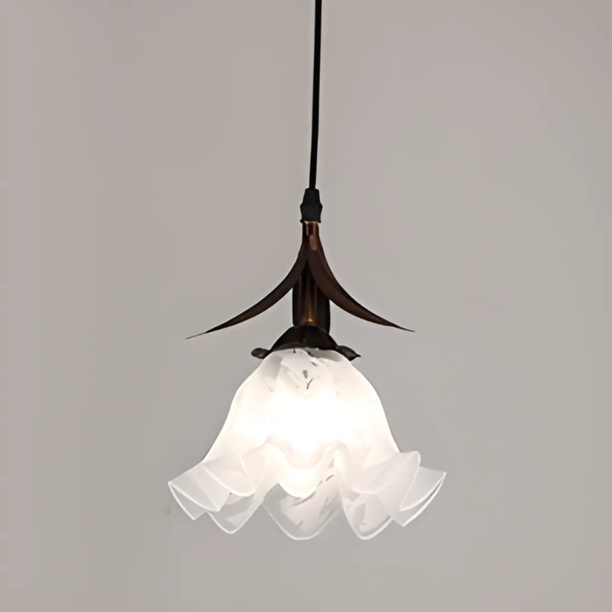 Vintage Floral Glass Kitchen Island Pendant Lights Image - 7