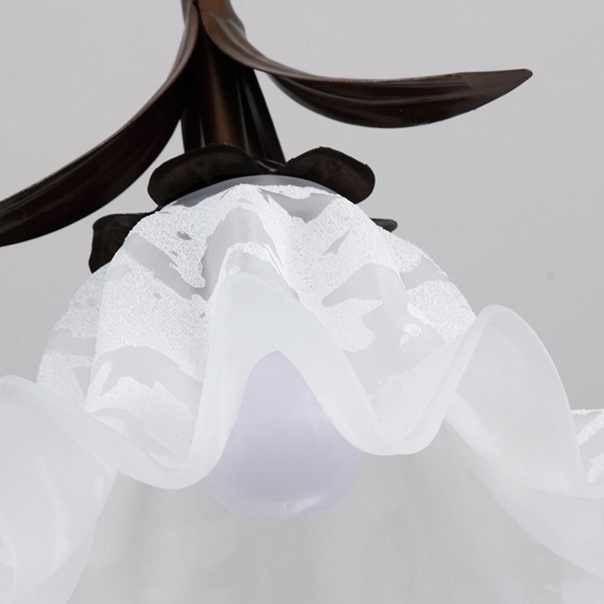 Vintage Floral Glass Kitchen Island Pendant Lights Image - 8