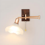 Vintage Floral Glass Swing Arm Wall Sconce Image - 15