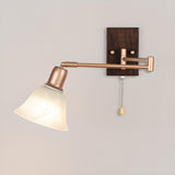 Vintage Floral Glass Swing Arm Wall Sconce Image - 16