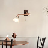 Vintage Floral Glass Swing Arm Wall Sconce Image - 8