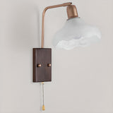 Vintage Floral Glass Swing Arm Wall Sconce Image - 9