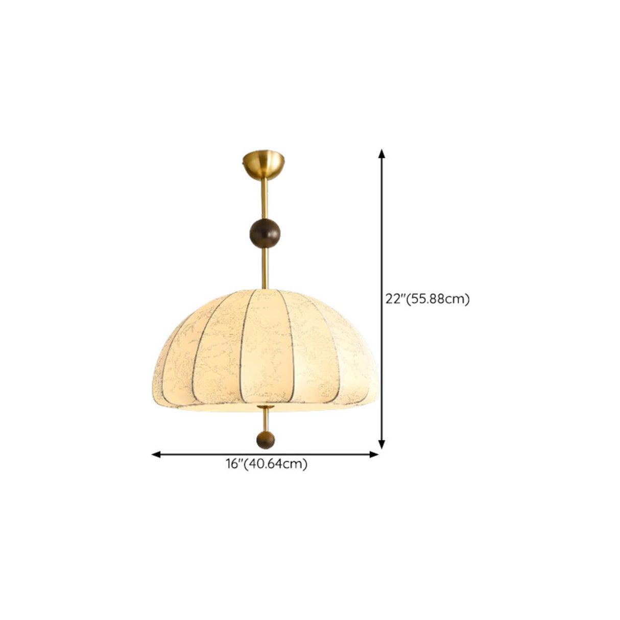 Vintage Floral Pattern Fabric Dome Pendant Light 