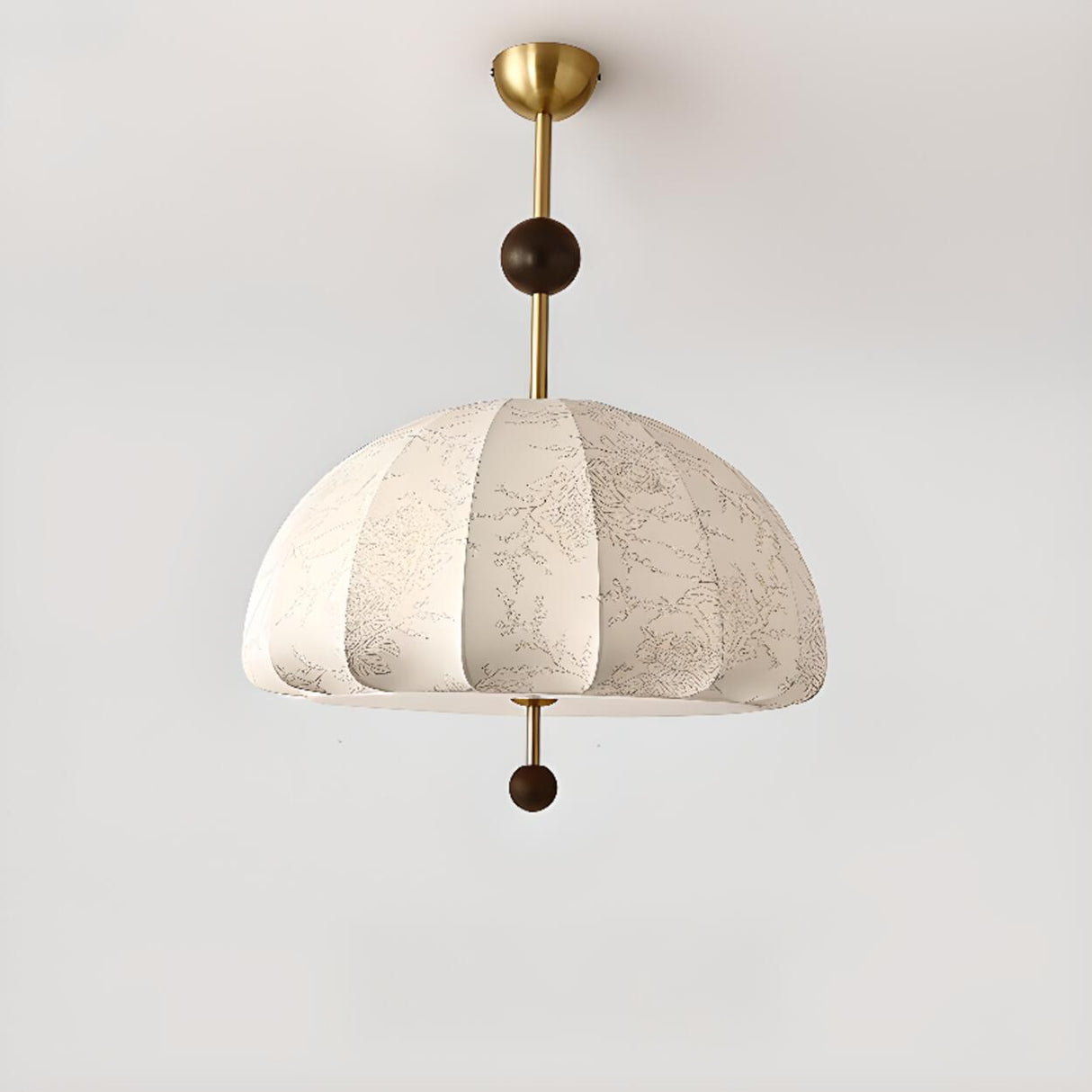 Vintage Floral Pattern Fabric Dome Pendant Light Image - 8