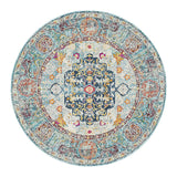 Vintage Floral Round Medallion Anti-Slip Area Rug Image - 6
