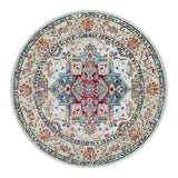 Vintage Floral Round Medallion Anti-Slip Area Rug Image - 7