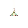 Vintage Floral Transparent Stained Glass Pendant Light Image - 10