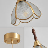 Vintage Floral Transparent Stained Glass Pendant Light Image - 13