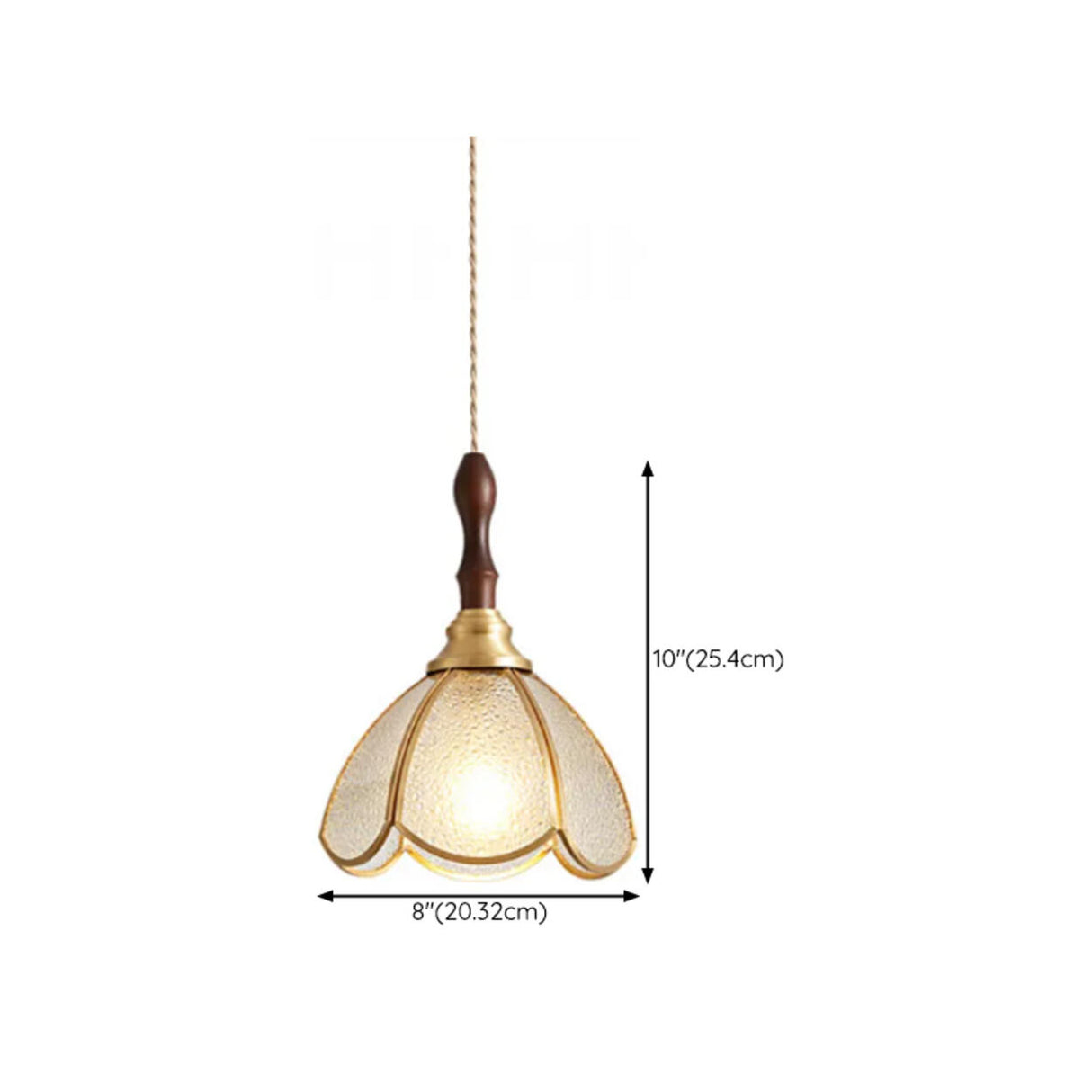 Vintage Floral Transparent Stained Glass Pendant Light 