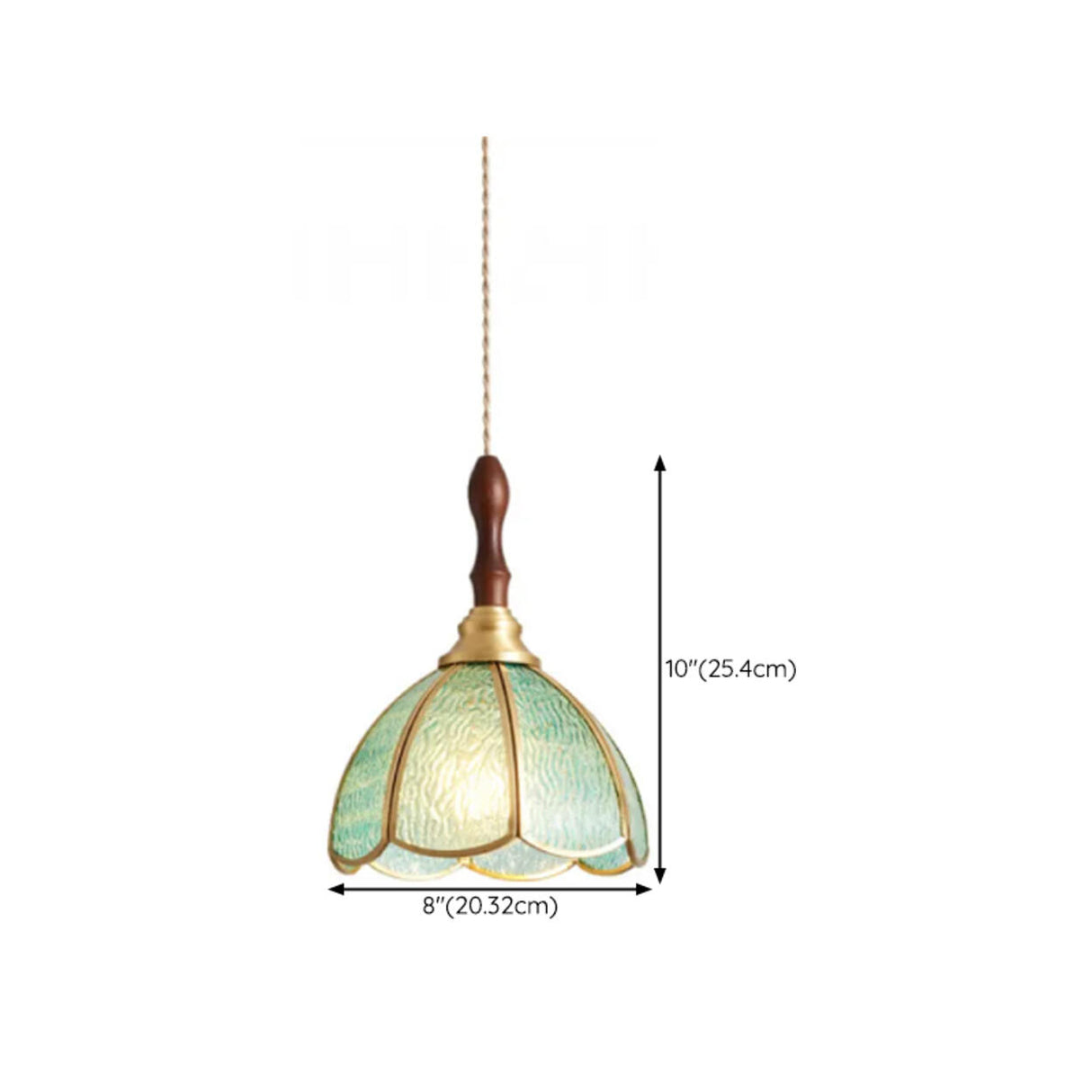 Vintage Floral Transparent Stained Glass Pendant Light Image - 17