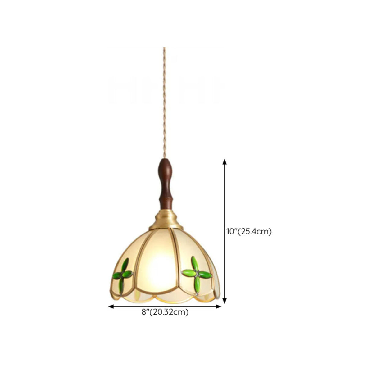 Vintage Floral Transparent Stained Glass Pendant Light Image - 18