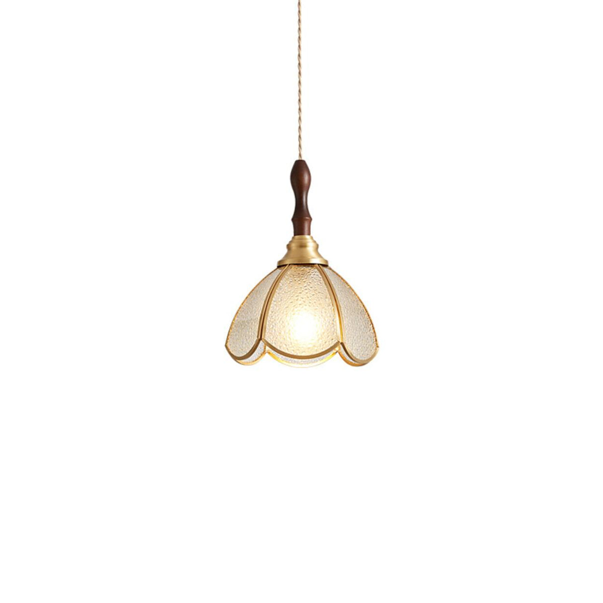 Vintage Floral Transparent Stained Glass Pendant Light Image - 6