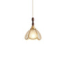 Vintage Floral Transparent Stained Glass Pendant Light Image - 6