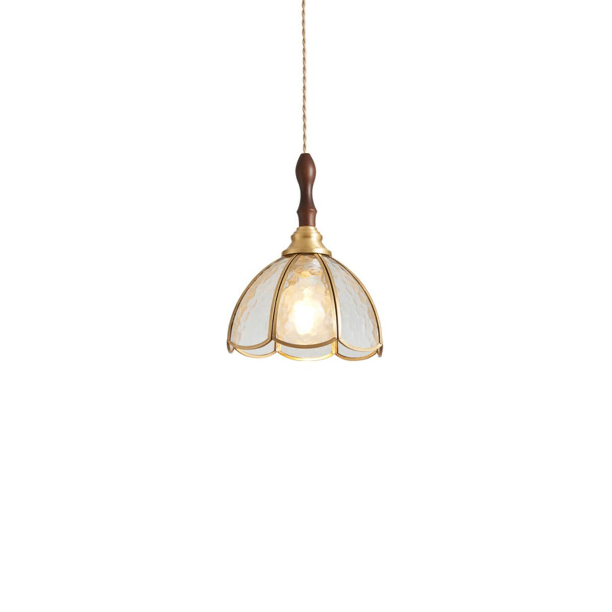 Vintage Floral Transparent Stained Glass Pendant Light Image - 7