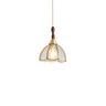 Vintage Floral Transparent Stained Glass Pendant Light Image - 7