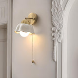 Vintage Floral White Ceramic Wall Sconce Image - 1