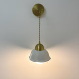 Vintage Floral White Ceramic Wall Sconce Image - 7