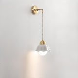 Vintage Floral White Ceramic Wall Sconce Image - 8