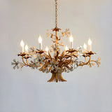 Vintage Floral White Petal Candlestick Bedroom Chandelier Image - 4