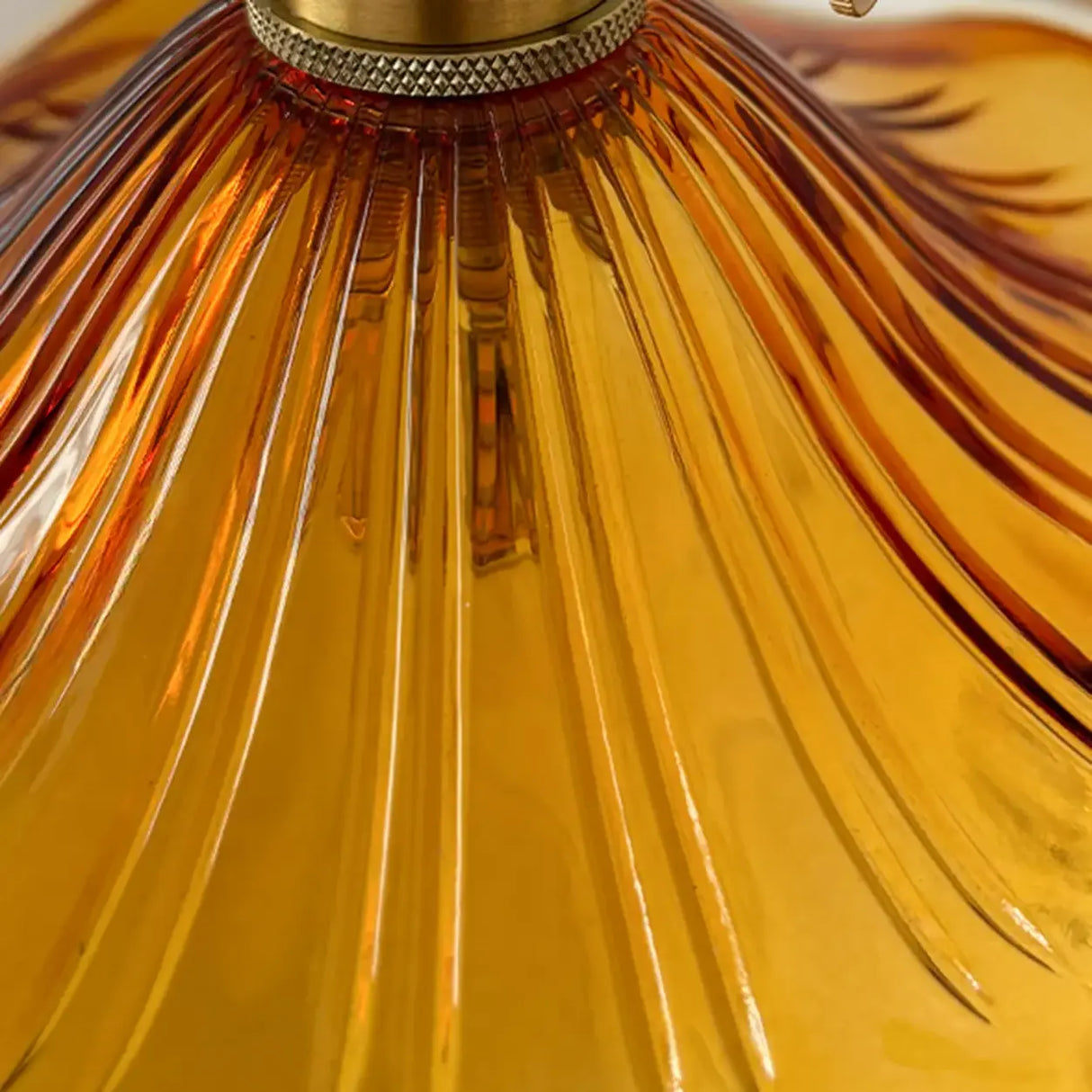 Vintage Flower Amber Glass Pendant Wall Sconce Light Image - 6