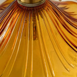 Vintage Flower Amber Glass Pendant Wall Sconce Light Image - 6