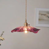 Vintage Flower Clear Glass Adjustable Pendant Light Image - 1