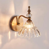 Vintage Flower-Shape Carved Glass Black Vanity Light Image - 2